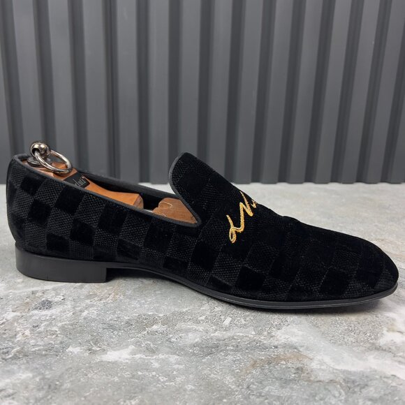 Louis Vuitton Auteuil Loafers Damier Black Velour 7.5 LV or 8.5 US or 41.5 EUR - Picture 7 of 16